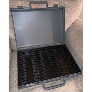 Vintage Clik Case by Outer Circle Products 36 Cassette Tape Case Holder Gray